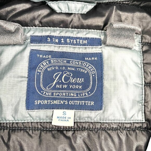 J. Crew Primaloft Nylon Puffer Jacket Pockets Mock Neck Unisex Mens Small - Picture 7 of 9